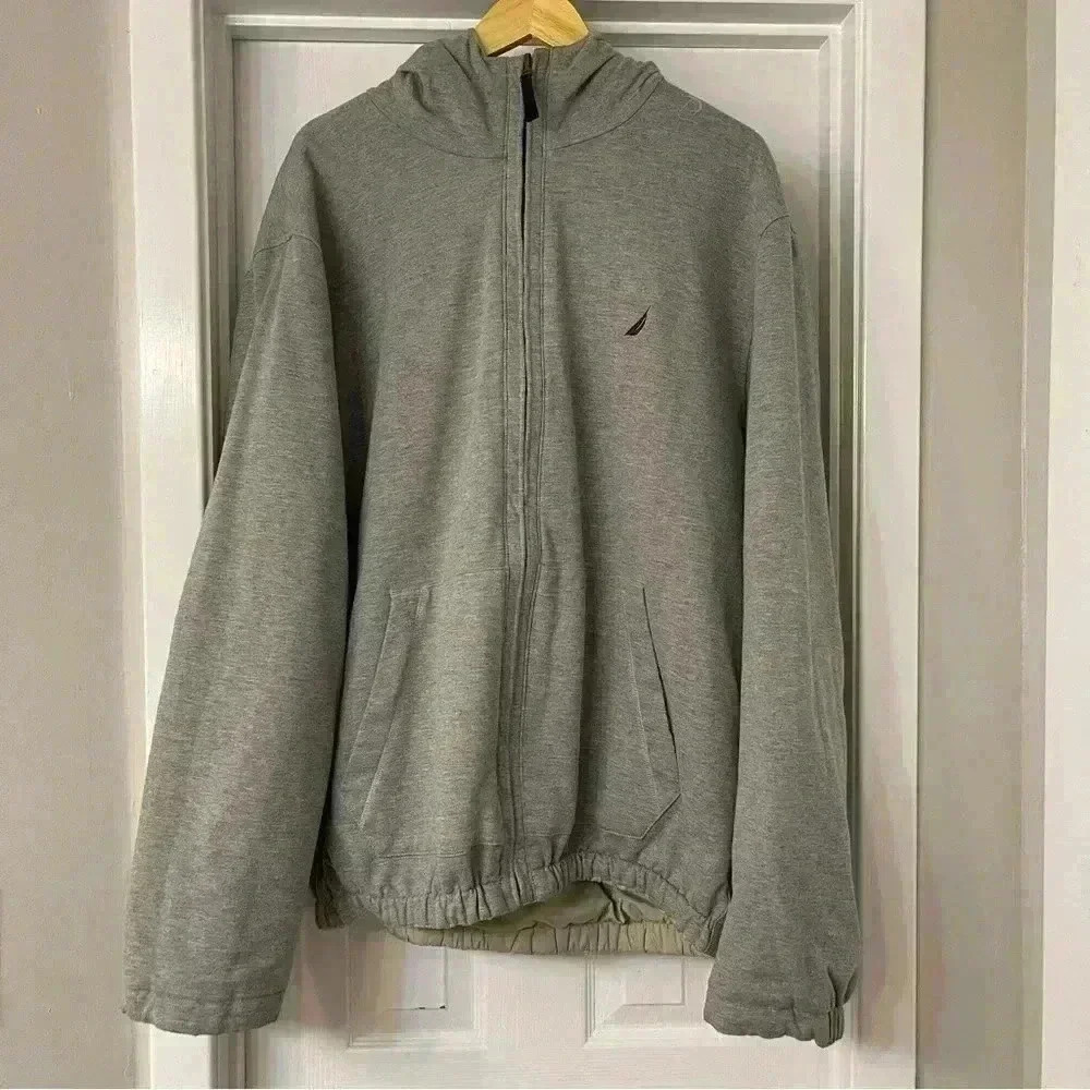 Nautica Reversible Jacket size XL Gray on one side Tan on the other side *read